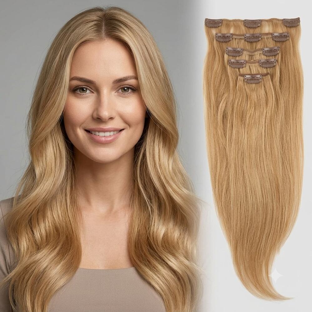 Shilo Hair Extensions 18” Clip & Go #27 Medium Blonde 100 Gram